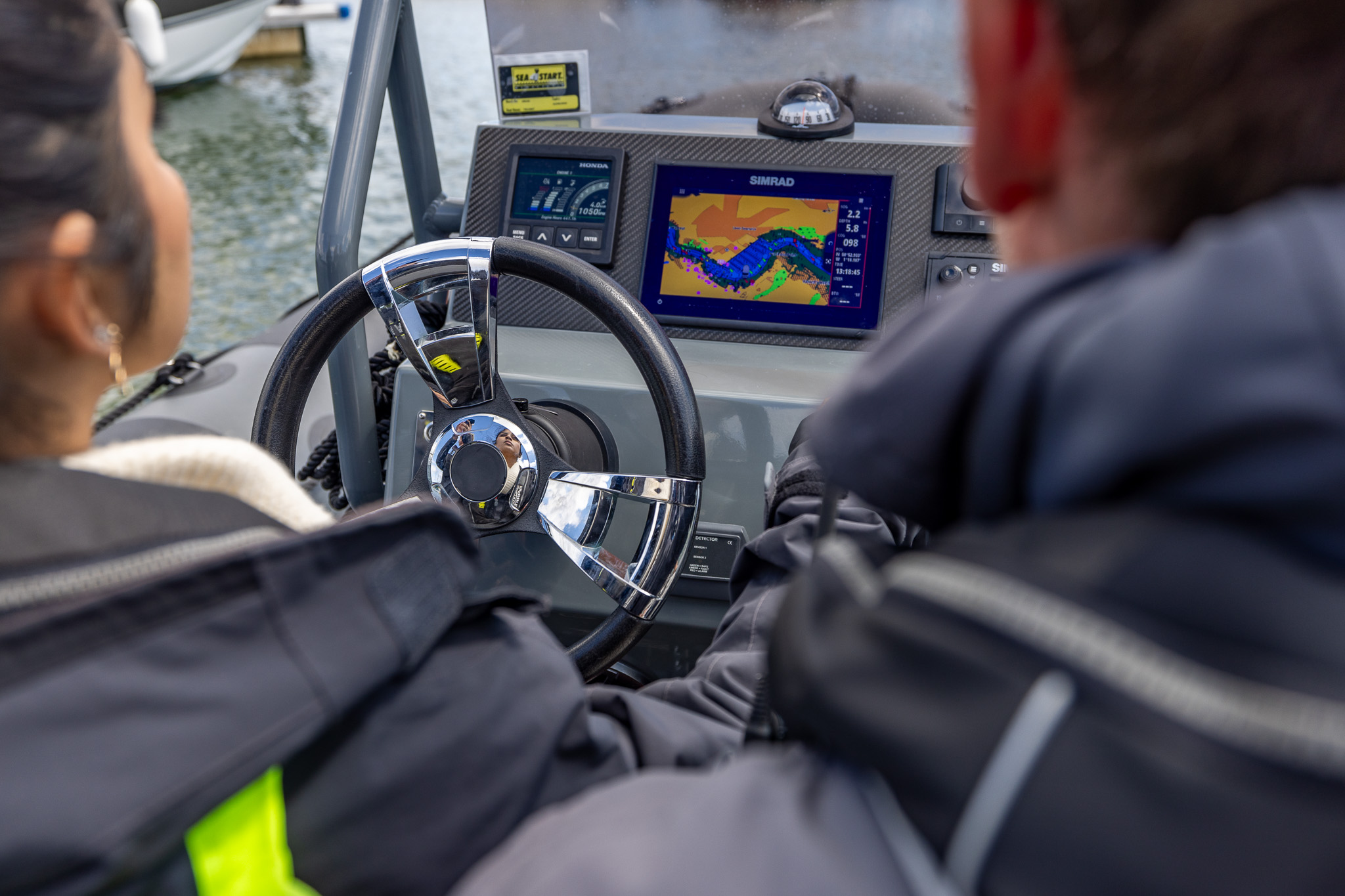 Simrad navigation system closeup